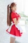 akitsu_honoka apron bows choker cosplay hairband hair_ribbons maid maid_uniform neon_genesis_evangelion petticoat red_hair soryu_asuka_langley rating:Safe score:0 user:pixymisa