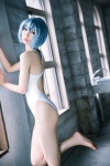 ayanami_rei barefoot blue_hair cosplay mike neon_genesis_evangelion one-piece_swimsuit rebuild_of_evangelion swimsuit rating:Safe score:0 user:nil!