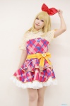 aikatsu! blonde_hair cosplay dress dress_lift hairbow hoshimiya_ichigo paco rating:Safe score:0 user:nil!