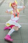 cosplay cure_dream detached_sleeves hair_clips kneehighs miniskirt pink_hair pretty_cure sena_akira shorts skirt tank_top twintails yes!_precure_5 yumehara_nozomi rating:Safe score:0 user:nil!