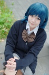 blouse blue_hair cardigan cosplay crosscrossplay crossplay hori-san_to_miyamura-kun kneesocks koka pleated_skirt school_uniform skirt tanihara_makio rating:Safe score:1 user:nil!