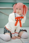 blouse bowtie cosplay hair_ribbons jacket kaname_madoka kei pink_eyes pink_hair pleated_skirt puella_magi_madoka_magica skirt thighhighs twintails zettai_ryouiki rating:Safe score:0 user:pixymisa