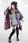 cosplay gauntlets horns inu_boku_secret_service kanzashi kimono mask obi runa_(iii) shirakiin_ririchiyo thighhighs rating:Safe score:1 user:pixymisa