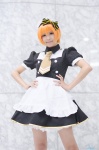 apron blouse cosplay hairbow hoshizora_rin love_live!_school_idol_project maid maid_uniform miniskirt nagisa_mark-02 orange_hair skirt rating:Safe score:0 user:nil!