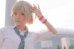 blonde_hair blouse cosplay original school_uniform side_ponytail sikyou_ituya tie rating:Safe score:2 user:xkaras