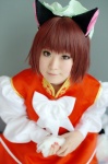 amamiya_shion animal_ears cat_ears chen cosplay dress hat tail touhou rating:Safe score:1 user:nil!