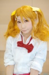 anjou_naruko ano_hi_mita_hana_no_namae_wo_bokutachi_wa_mada_shiranai blouse cosplay hairbows orange_hair pleated_skirt ramu school_uniform skirt twintails rating:Safe score:0 user:nil!