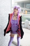 cosplay dress hana_(ii) hoodie purple_hair thighhighs twintails vocaloid yuzuki_yukari zettai_ryouiki rating:Safe score:5 user:nil!