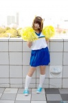 cheerleader_uniform cosplay hairband hair_ribbons kneesocks natsume_megumi pantyhose pleated_skirt pom_poms skirt suzumiya_haruhi suzumiya_haruhi_no_yuuutsu tank_top rating:Safe score:0 user:nil!