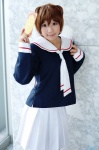 cardcaptor_sakura clow_cards cosplay kinomoto_sakura miniskirt pleated_skirt sailor_uniform school_uniform skirt tie zero_inch rating:Safe score:0 user:nil!