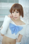 cosplay croptop detached_sleeves hagiwara_yukiho idolmaster_2 maiko_(ii) shorts rating:Safe score:0 user:nil!