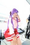 cosplay hair_ribbons hiiragi_kagami lucky_star naito purple_hair sailor_uniform school_uniform twintails rating:Safe score:0 user:nil!
