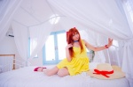 bed choker cosplay dress hair_pods mashiro_yuki neon_genesis_evangelion pantyhose red_hair sheer_legwear soryu_asuka_langley twintails rating:Safe score:0 user:nil!