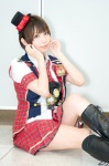 akb48 blouse boots cosplay hinomura_uta jacket kneehighs miniskirt shinoda_mariko_(cosplay) skirt tie top_hat vest rating:Safe score:0 user:pixymisa