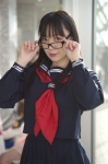 cosplay glasses ichigo_100 pleated_skirt sailor_uniform school_uniform shiki skirt toujou_aya rating:Safe score:0 user:nil!