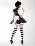 apron costume moe-boo namada striped thighhighs waitress waitress_uniform zettai_ryouiki rating:Safe score:3 user:nil!