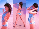 ass beach bikini cleavage halter_top kosaka_yuka ocean splash_girl swimsuit rating:Safe score:1 user:nil!