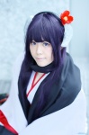 cosplay hairband hakama_skirt horns inu_boku_secret_service kimono nekozawa_riri purple_hair scarf shirakiin_ririchiyo rating:Safe score:0 user:nil!