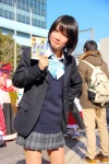 aru blazer blouse bowtie cosplay inaba_himeko kokoro_connect pleated_skirt skirt sweater rating:Safe score:0 user:pixymisa