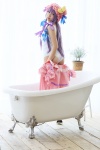 amatsuka_miyu ass bathroom bathtub cosplay glasses hat one-piece_swimsuit patchouli_knowledge purple_hair robe swimsuit touhou rating:Safe score:0 user:nil!