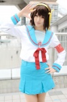 cosplay hairband hair_ribbons miniskirt pleated_skirt sailor_uniform saya school_uniform skirt suzumiya_haruhi suzumiya_haruhi_no_yuuutsu rating:Safe score:0 user:nil!