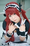 airi apron bowtie cosplay dress hairband hairbows itsuki_akira queen's_blade red_hair twintails wristband rating:Safe score:0 user:pixymisa