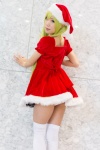 crinoline dress green_hair hair_clips santa_costume stocking_cap thighhighs yae_maiko zettai_ryouiki rating:Safe score:3 user:pixymisa