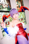 bodysuit cosplay detached_sleeves head_wings lilith_aensland pantyhose purple_hair tamashi_no_mayoigo vampire_(game) wings yuuki_sayo rating:Safe score:1 user:nil!