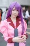 bakemonogatari cosplay harumiya_yun purple_hair sailor_uniform school_uniform senjougahara_hitagi rating:Safe score:0 user:nil!