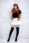 blouse cosplay hana_(ii) ibara_kinuko idolmaster pleated_skirt red_hair skirt thighhighs zettai_ryouiki rating:Safe score:2 user:pixymisa