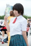ayase_fuuka blouse cosplay fuyutanshio pleated_skirt ribbon_tie school_uniform skirt yotsubato! rating:Safe score:0 user:pixymisa