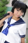 black_rock_shooter_(world) bookbag cosplay kuroi_mato necoco pleated_skirt pray sailor_uniform school_uniform skirt twintails rating:Safe score:1 user:nil!