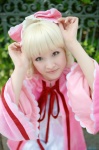 babydoll blonde_hair cosplay fujimiya_momoka hairbow hinaichigo rozen_maiden rating:Safe score:0 user:nil!