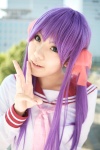 cosplay hiiragi_kagami kanozaki_shino lucky_star purple_hair sailor_uniform school_uniform twintails rating:Safe score:0 user:nil!