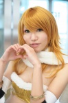 <3 bustier cleavage cosplay hoshii_miki idolmaster lingerie orange_hair rou scarf rating:Safe score:0 user:nil!