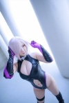 bodysuit boots castle_of_glass cleavage cosplay elbow_gloves fate/grand_order fate/series gloves mash_kyrielight pink_hair saku thigh_band thighhighs rating:Safe score:1 user:nil!