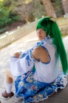 cosplay detached_sleeves green_hair kochiya_sanae lenfried miniskirt skirt socks touhou rating:Safe score:0 user:nil!