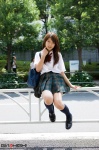 blouse bookbag costume kneesocks miku_(iii) pleated_skirt school_uniform side-b_038 skirt rating:Safe score:0 user:nil!