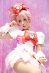 bow choker cosplay cuffs cure_blossom dress hairbow hanasaki_tsubomi heartcatch_precure! miniskirt nameko pink_hair ponytail pretty_cure skirt rating:Safe score:1 user:pixymisa