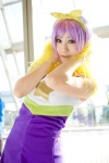 cheerleader cosplay dress hairbow hiiragi_tsukasa lucky_star mimi pom_poms purple_hair rating:Safe score:0 user:nil!