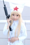 blonde_hair costume guns mecha_musume mig60 nurse nurse_cap zero_inch rating:Safe score:2 user:nil!