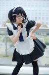 apron cosplay dress glasses hairband kishigami_hana maid maid_uniform pop'n_music root@chou_dou-ken thighhighs twintails zettai_ryouiki rating:Safe score:1 user:nil!