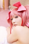 choker cosplay hair_ribbons hanamura_misaki kaname_madoka pink_hair puella_magi_madoka_magica sideboob twintails rating:Safe score:1 user:nil!