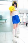 cheerleader cosplay hairband hair_ribbons kneesocks miniskirt namada pleated_skirt pom_poms skirt suzumiya_haruhi suzumiya_haruhi_no_yuuutsu tank_top rating:Safe score:0 user:nil!