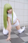 cc code_geass cosplay croptop green_hair midriff pantyhose shirayuki_himeno shorts thighhighs rating:Safe score:1 user:nil!