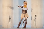 beret blonde_hair blouse boots bowtie corset cosplay detached_sleeves fingerless_gloves gloves gun miniskirt puella_magi_madoka_magica skirt thighhighs tomoe_mami twintails yoppy zettai_ryouiki rating:Safe score:0 user:pixymisa