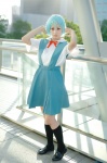 ayanami_rei blue_hair cosplay jumper kneesocks neon_genesis_evangelion pokemaru sailor_uniform school_uniform rating:Safe score:0 user:nil!