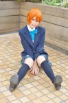 ame blazer blouse cosplay hoshizora_rin kneesocks love_live!_school_idol_project orange_hair pantyhose pleated_skirt school_uniform sheer_legwear skirt rating:Safe score:0 user:nil!