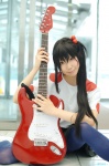 cosplay guitar kei k-on! miniskirt nakano_azusa pantyhose side_ponytail skirt tshirt rating:Safe score:1 user:nil!