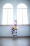 blonde_hair blouse boots corset cosplay cowboy_boots drill_hair fingerless_gloves gloves hat hayase_ami pleated_skirt puella_magi_madoka_magica skirt thighhighs tomoe_mami twintails rating:Safe score:0 user:DarkSSA